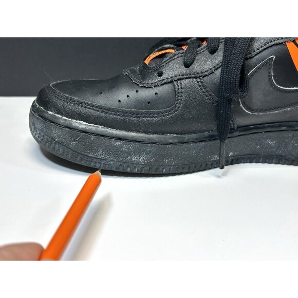 Nike Air Force 1 Low LV8 KSA CT4683-001 Kids US 7Y Shoes Black Leather Sneakers - Picture 3 of 16